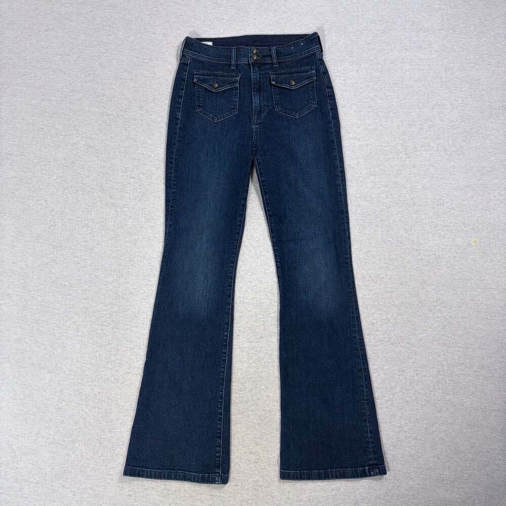 Gap High Rise 70s Flare Jeans with Front Pockets